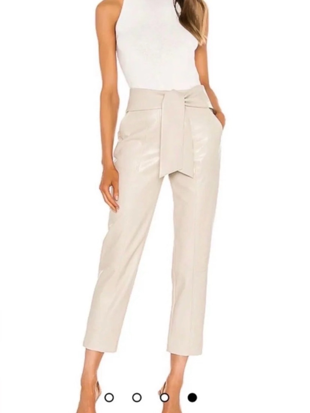 Johnathon Simkhai $425 vegan leather belted pants size 6